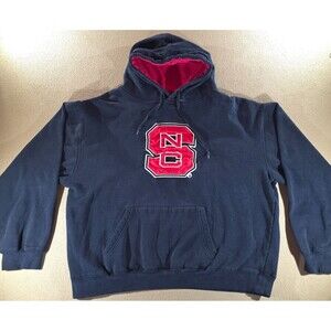 NC State Wolfpack Stadium Athletics Hoodie Black Red Pullover Mens XL NCAA